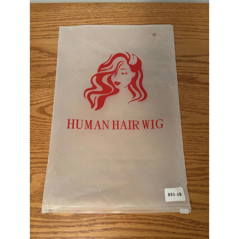 HUA Curly Human Hair Wigs 150% Density Color 1B - Picture 7 of 8